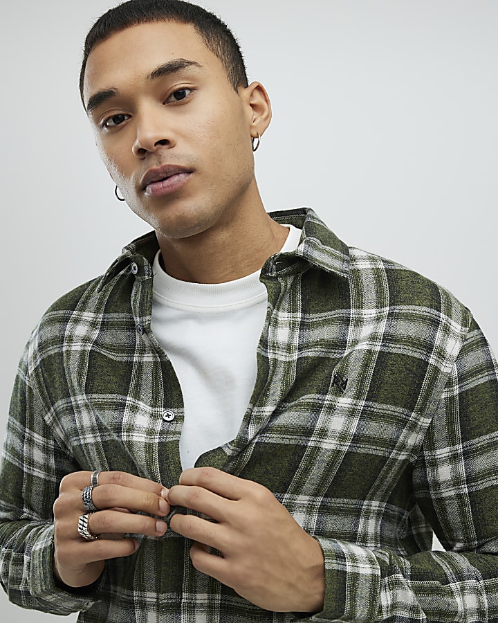 Green Regular Fit Check Shirt