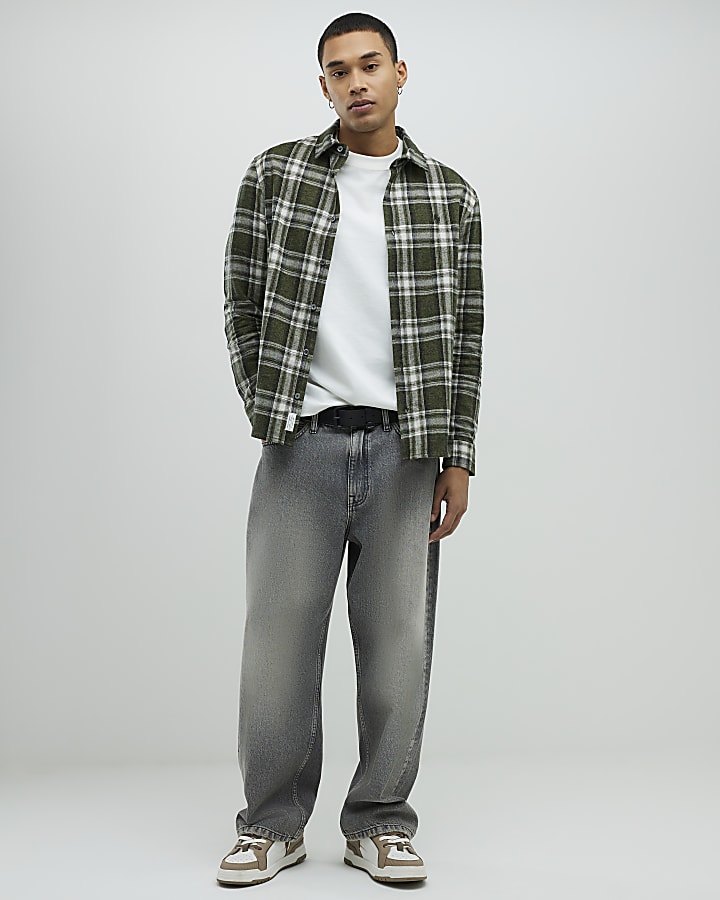 Green Regular Fit Check Shirt