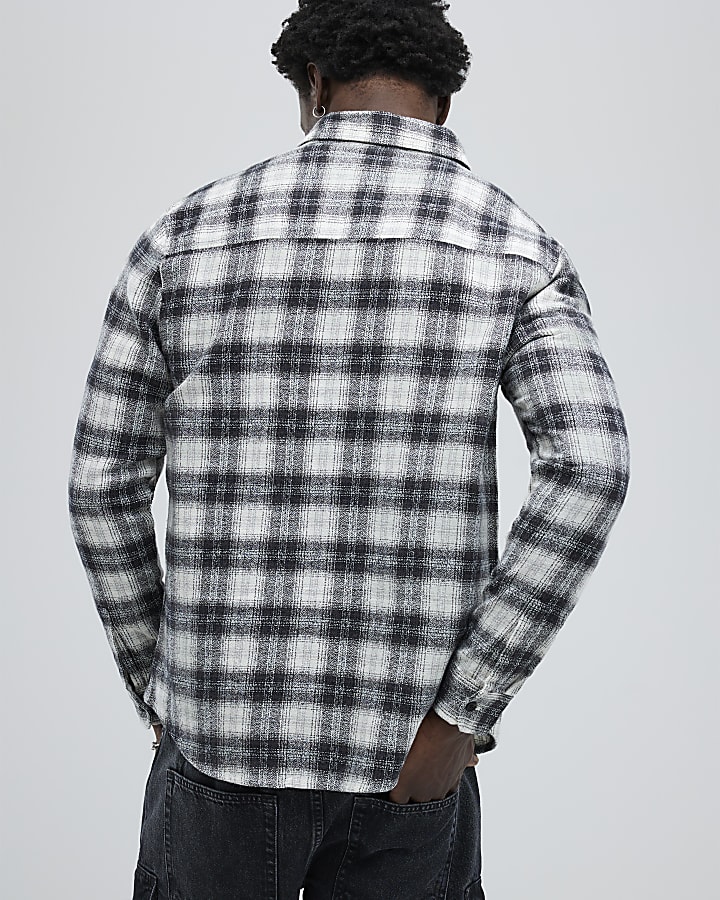 White Regular Fit Check Shirt