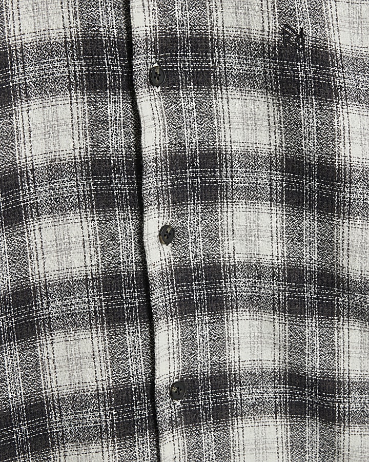 White Regular Fit Check Shirt