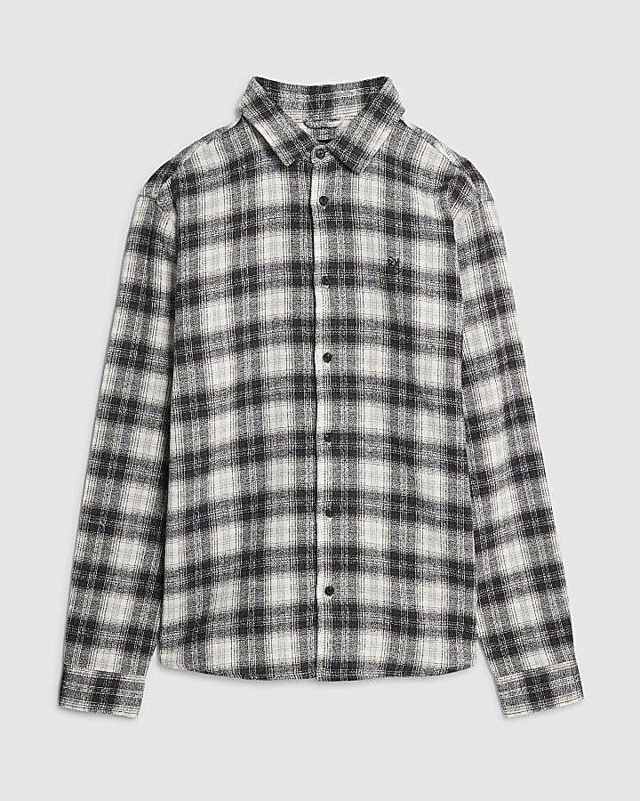 White Regular Fit Check Shirt