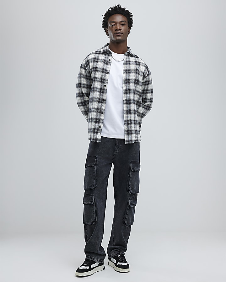 White Regular Fit Check Shirt