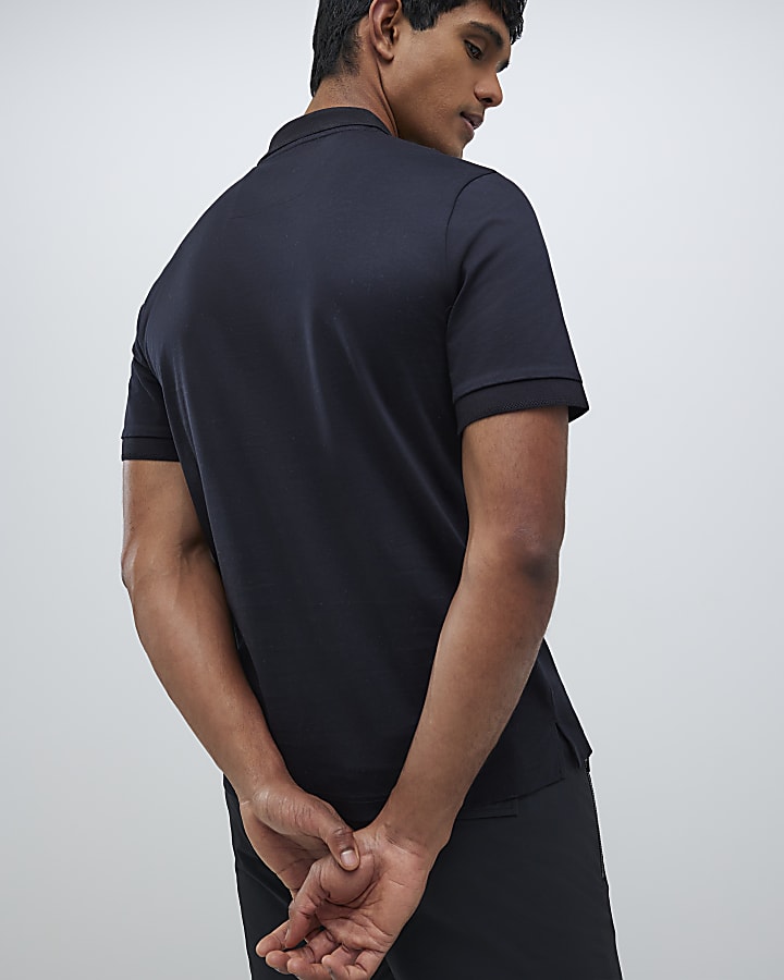 Black Slim Fit Premium Polo Shirt