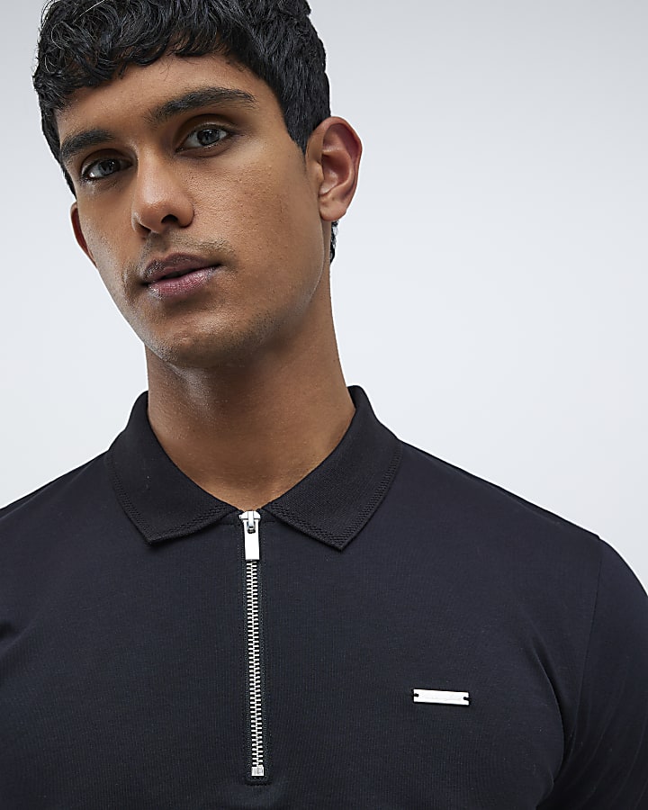 Black Slim Fit Premium Polo Shirt