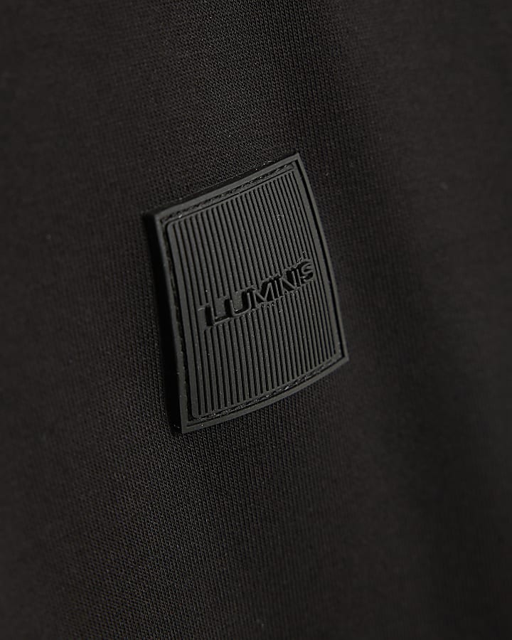 Black Slim Fit Quilted Hoodie