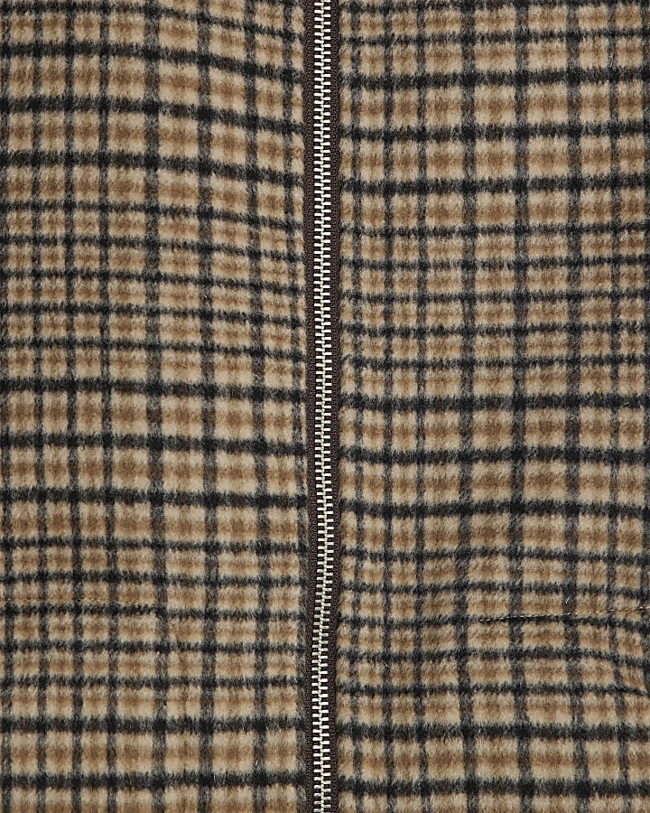 Beige Check Harrington Jacket