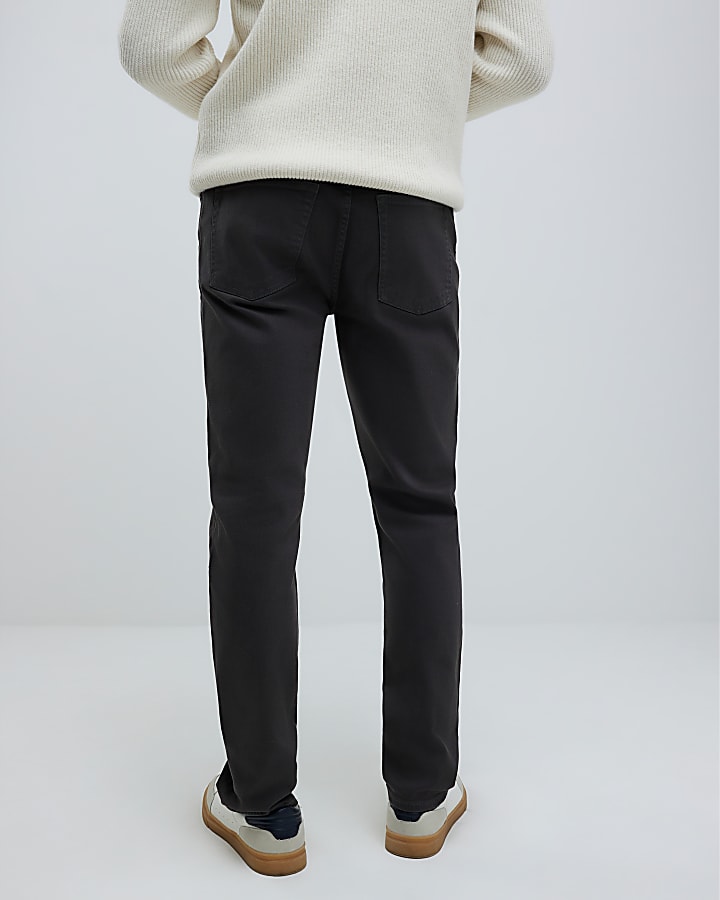 Grey Slim Fit Washed Jeans