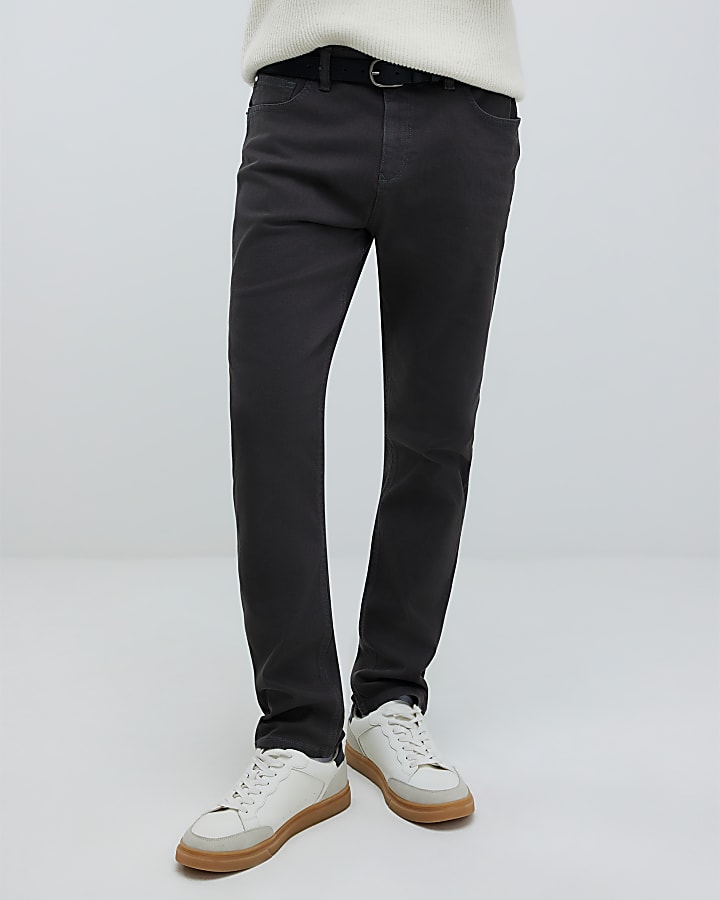 Grey Slim Fit Washed Jeans