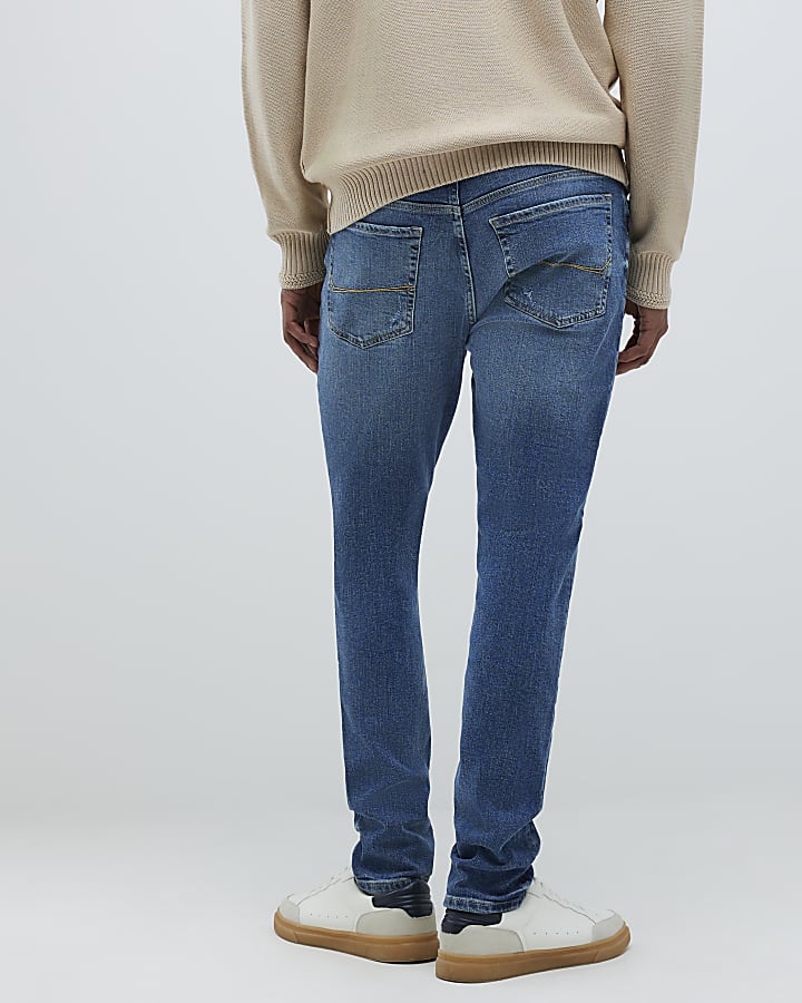 Blue Skinny Fit Rip Jeans