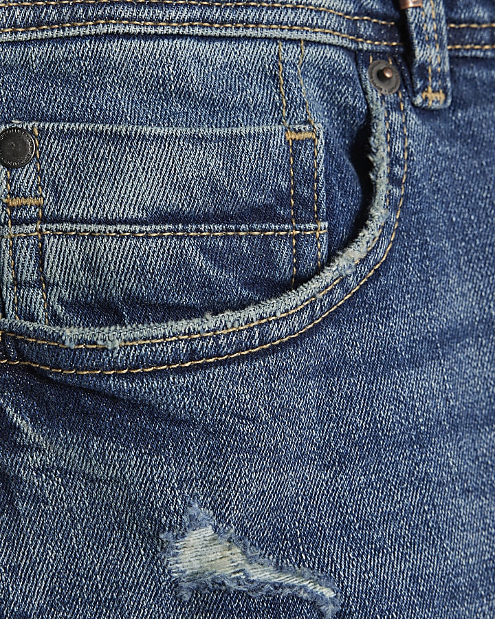 Blue Skinny Fit Rip Jeans