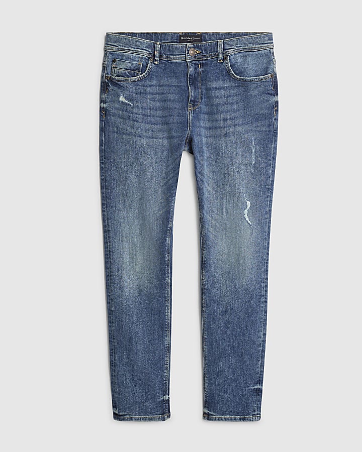 Blue Skinny Fit Rip Jeans