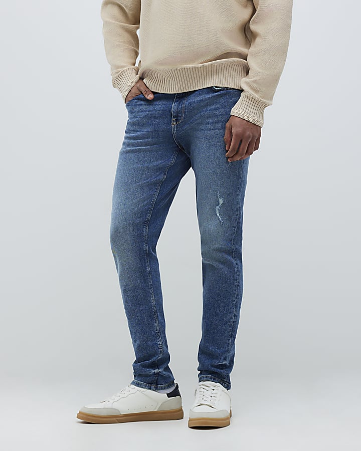 Blue Skinny Fit Rip Jeans