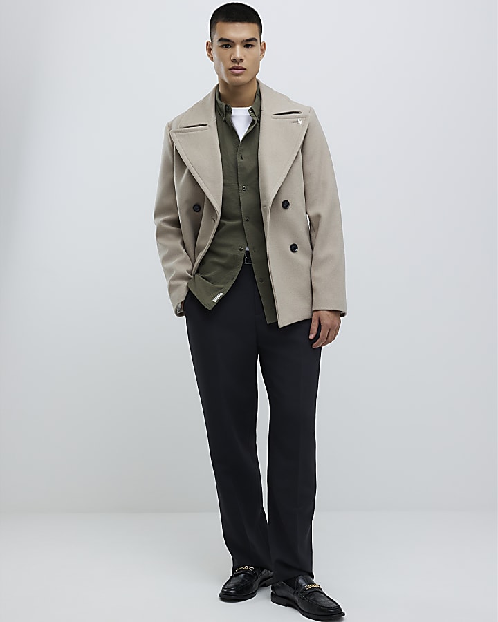 Khaki Slim Fit Washed Shirt