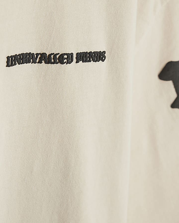 Beige Oversized Fit Dept Inc T-Shirt