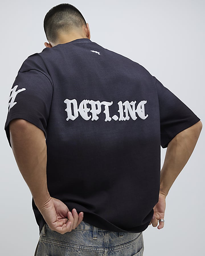 Black Oversized Fit Dept Inc T-Shirt