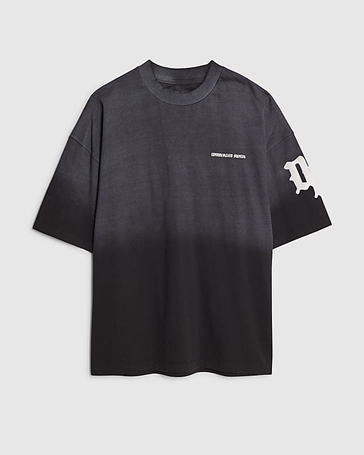 Black Oversized Fit Dept Inc T-Shirt