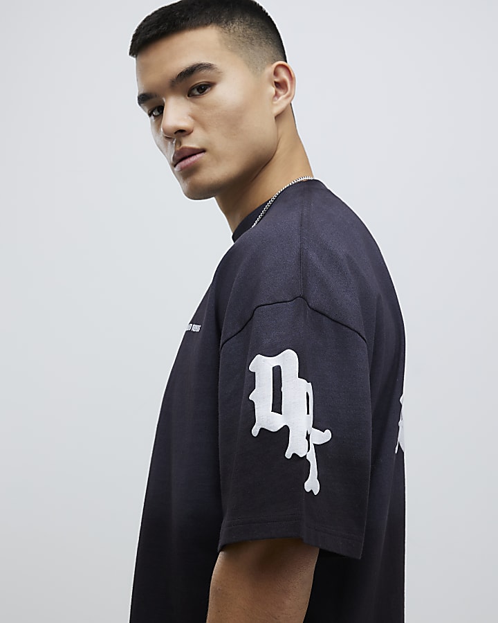 Black Oversized Fit Dept Inc T-Shirt