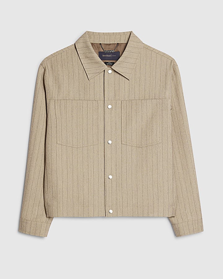 Beige Pinstripe Western Jacket