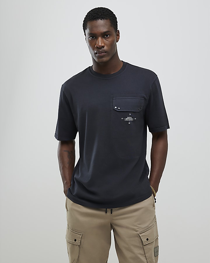 Grey Regular Fit Chest Pocket T-Shirt