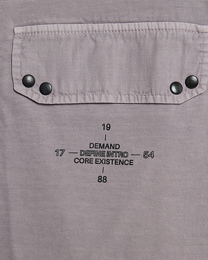 Purple Regular Fit Chest Pocket T-Shirt