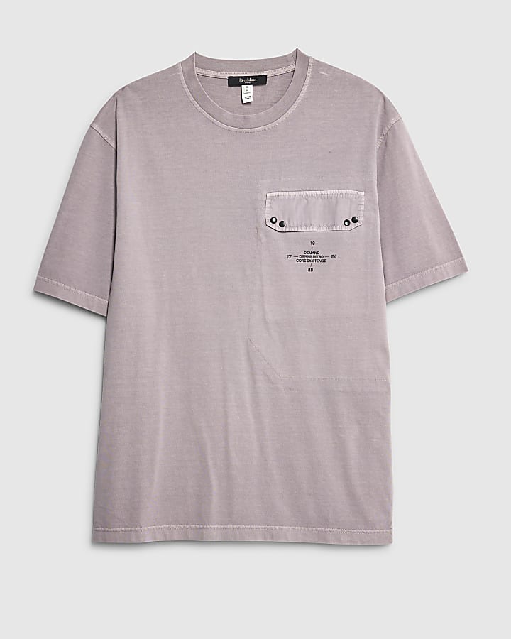Purple Regular Fit Chest Pocket T-Shirt