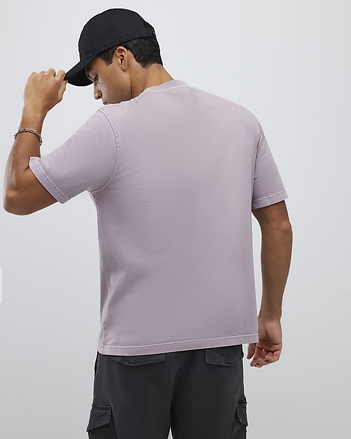 Purple Regular Fit Chest Pocket T-Shirt
