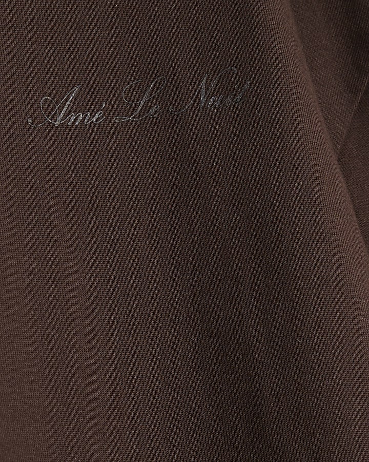 Brown Oversized Fit T-Shirt And Shorts Set