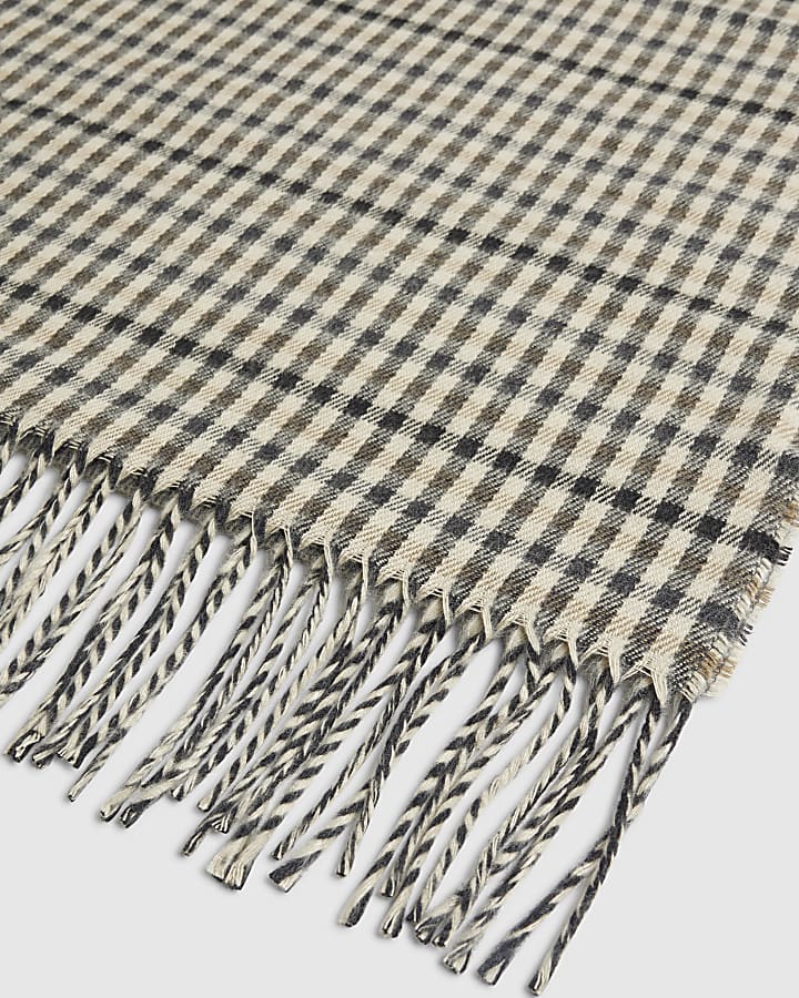 Beige Check Scarf