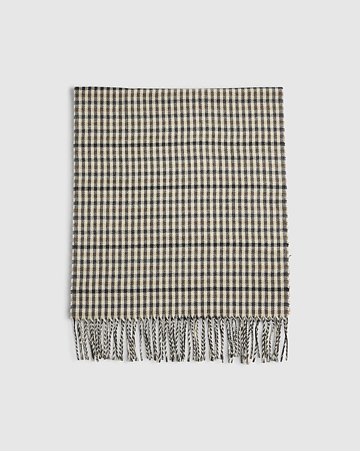 Beige Check Scarf