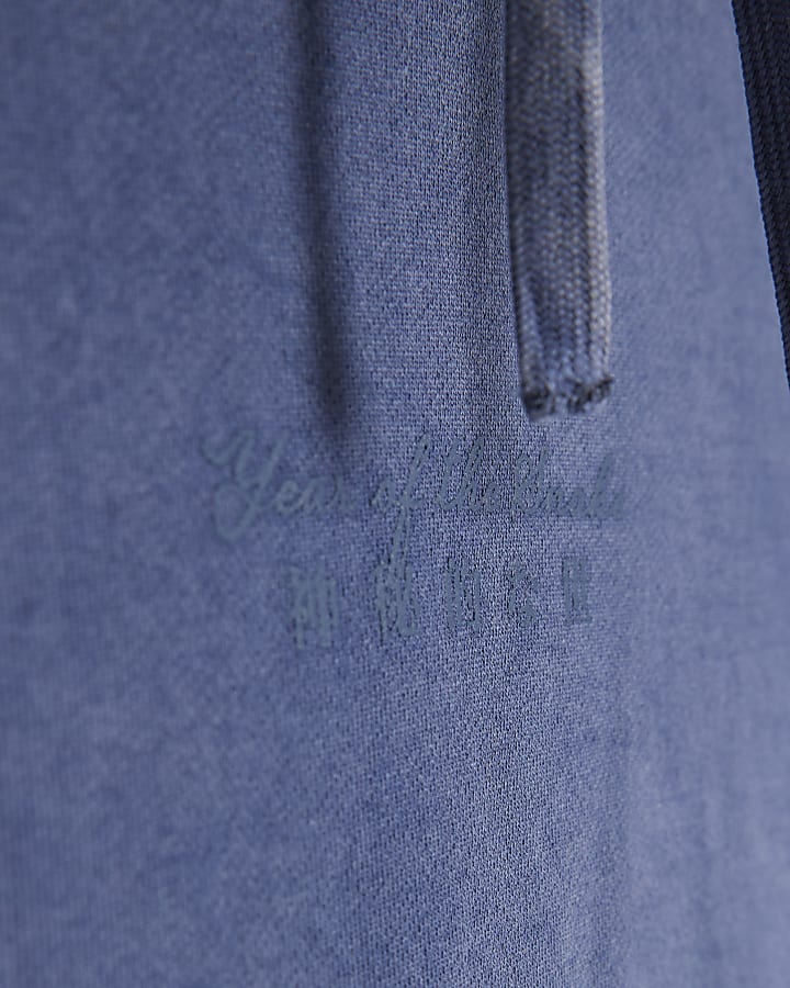 Blue Oversized Fit Japanese Snake Hoodie