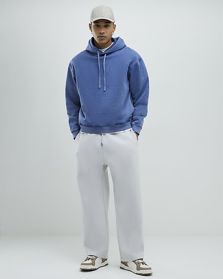 Blue Oversized Fit Japanese Snake Hoodie