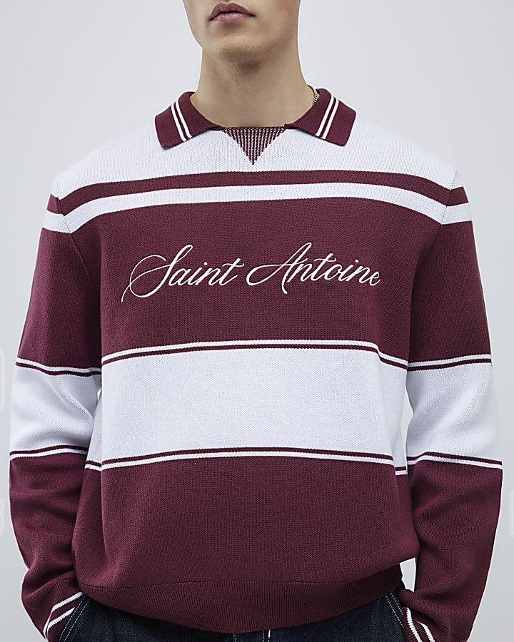 Red Saint Antoine Colour Block Polo Shirt