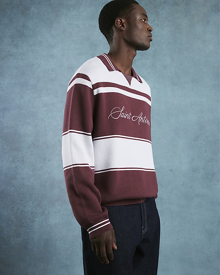Red Saint Antoine Colour Block Polo Shirt