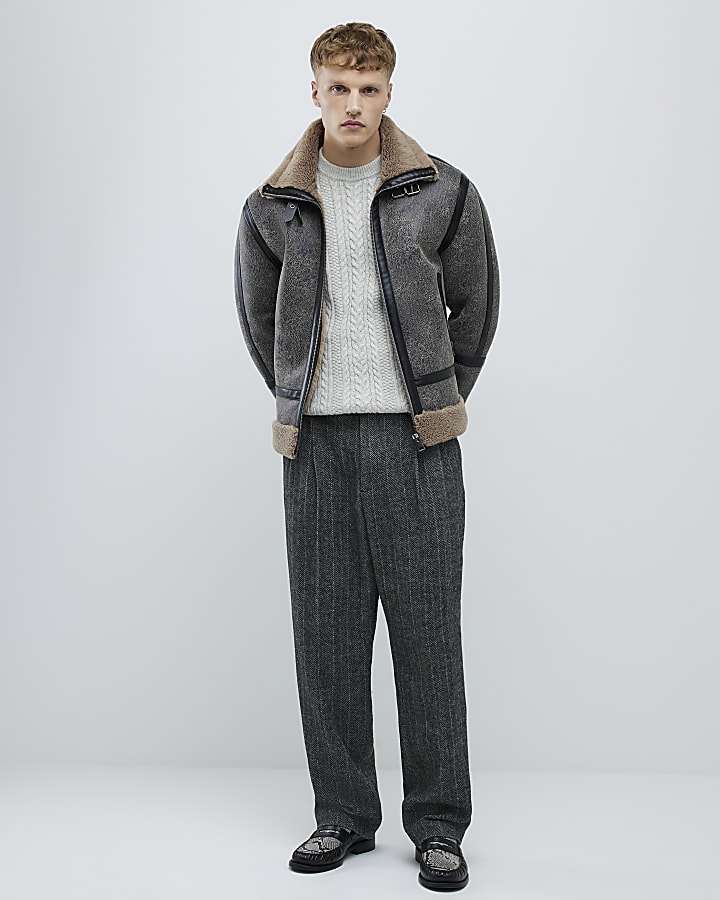 Cream Slim Fit Cable Knit Jumper