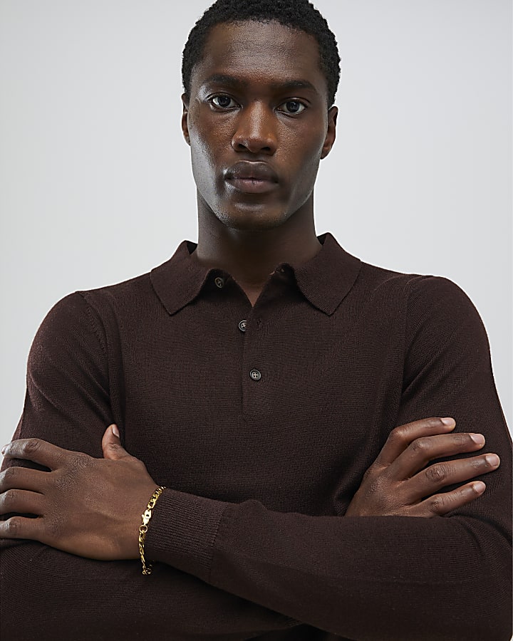 Brown Premium Merino Polo Shirt