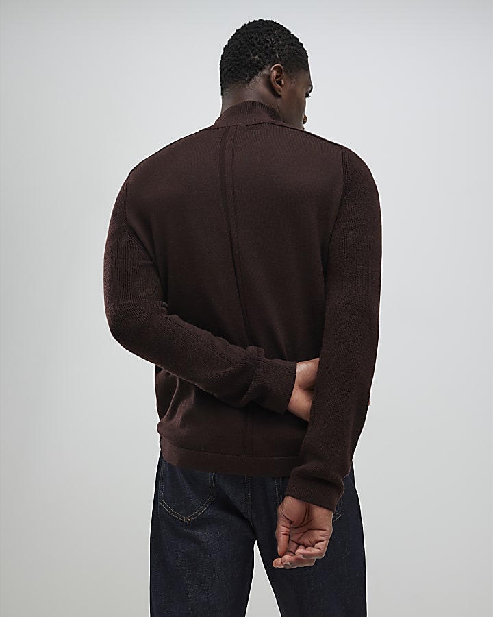 Brown Premium Funnel Neck Jumper