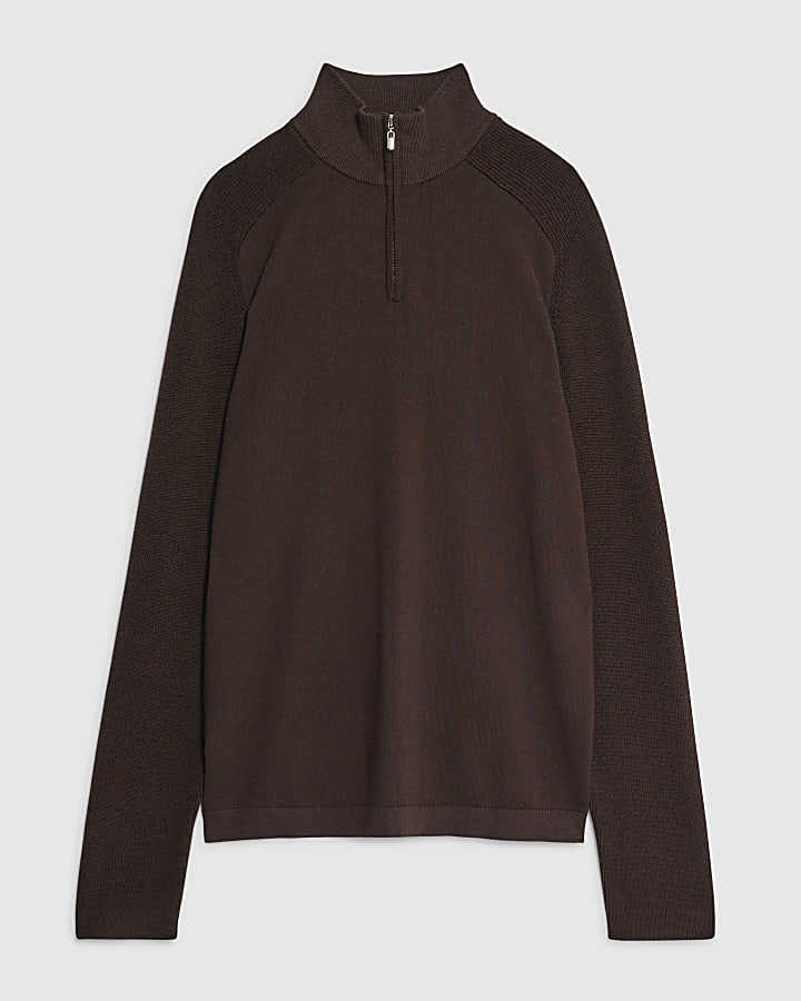 Brown Premium Funnel Neck Jumper