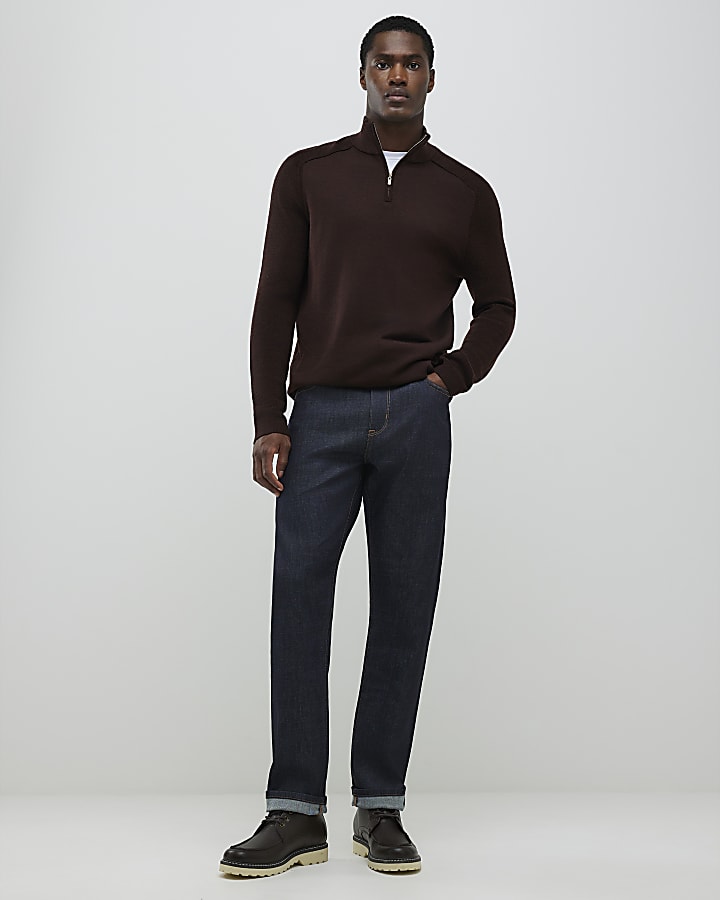 Brown Premium Funnel Neck Jumper