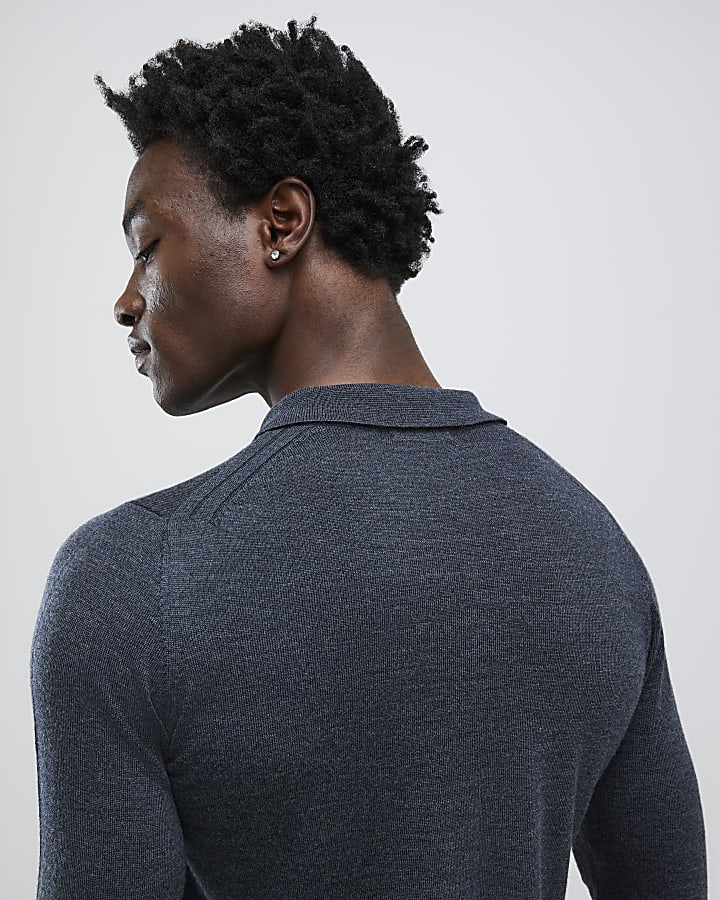 Grey Premium Merino Polo Shirt