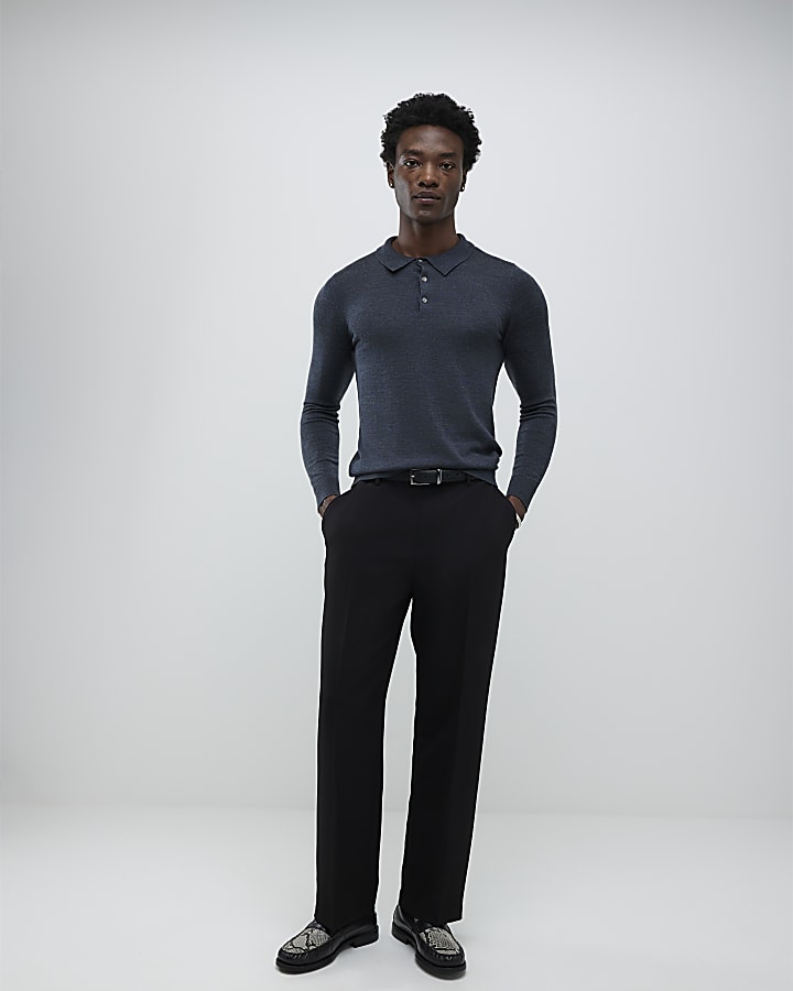 Grey Premium Merino Polo Shirt