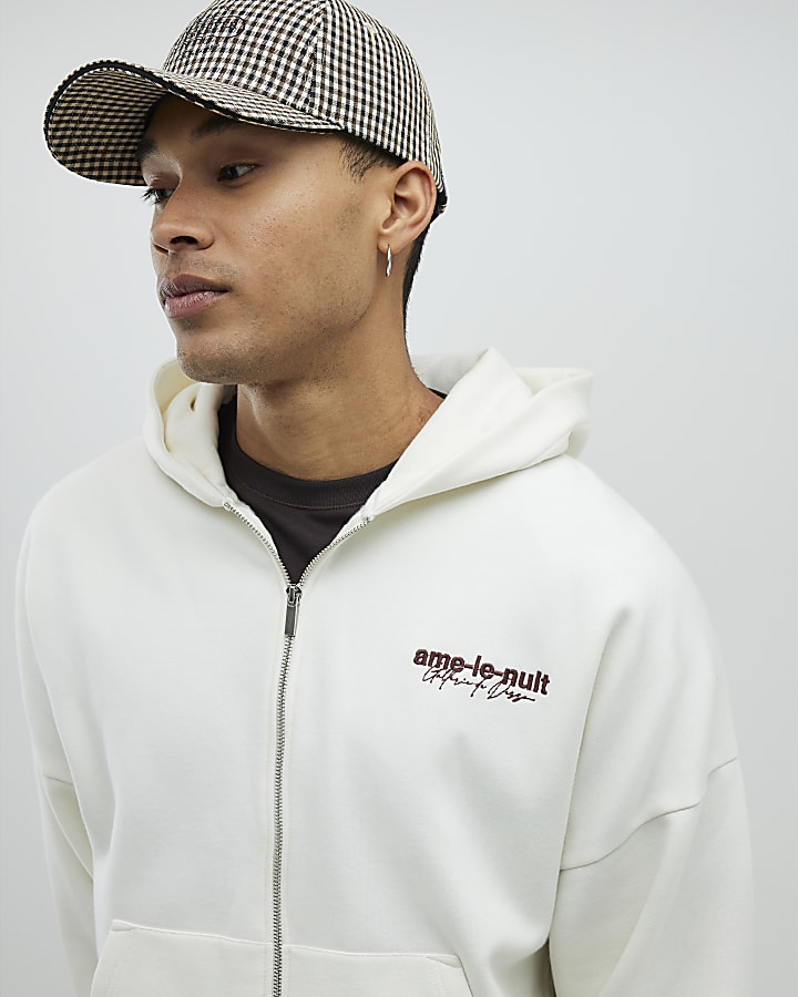 Cream Oversized Fit Ame Le Nuit Hoodie