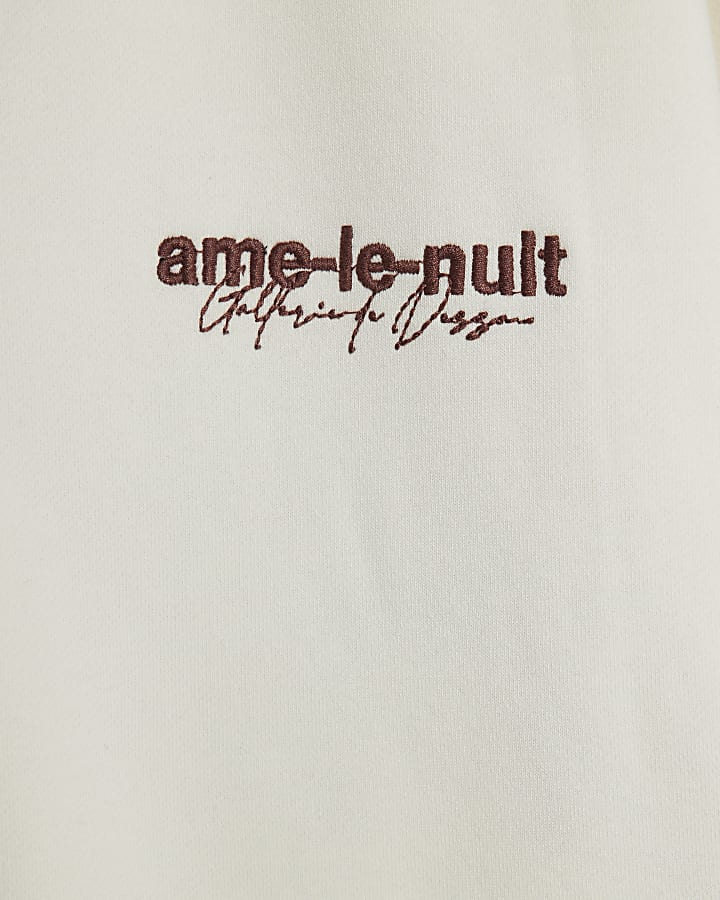 Cream Oversized Fit Ame Le Nuit Hoodie