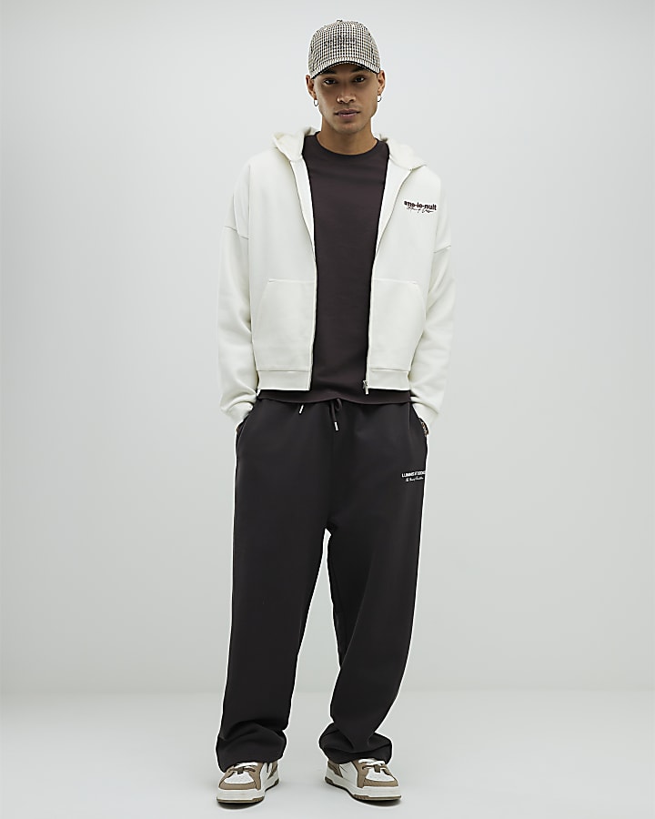 Cream Oversized Fit Ame Le Nuit Hoodie