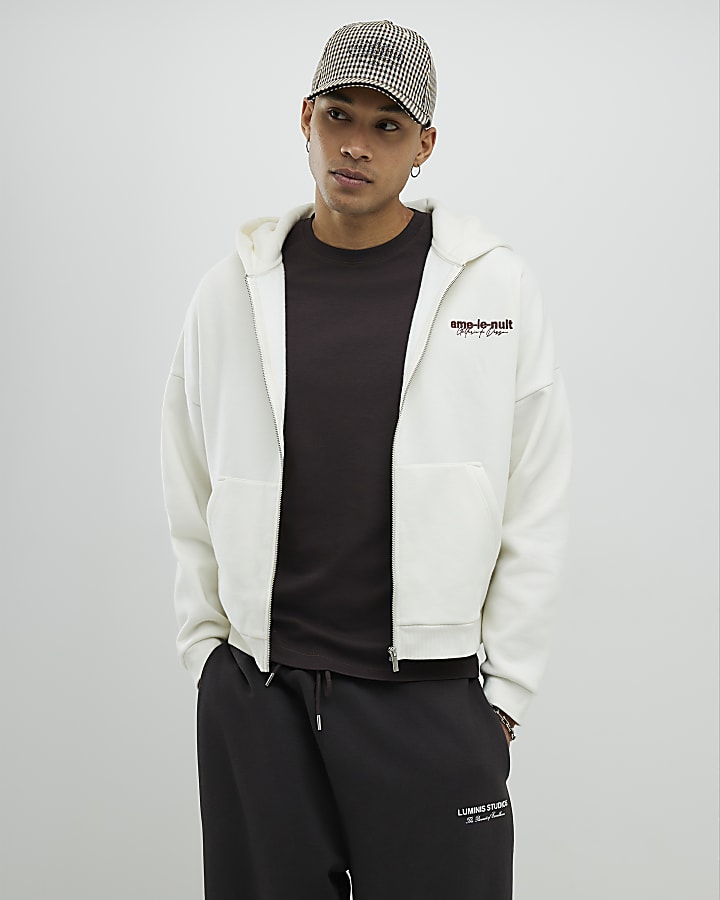 Cream Oversized Fit Ame Le Nuit Hoodie
