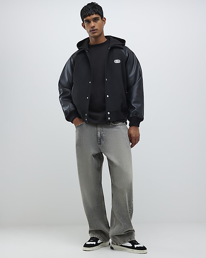 Black Oversized Fit Hokkaido Beaded T-Shirt