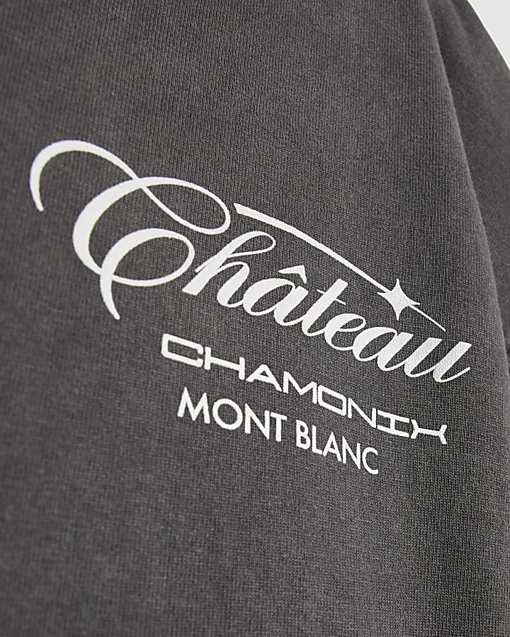 Grey Oversized Fit Chateaux Chamonix T-Shirt