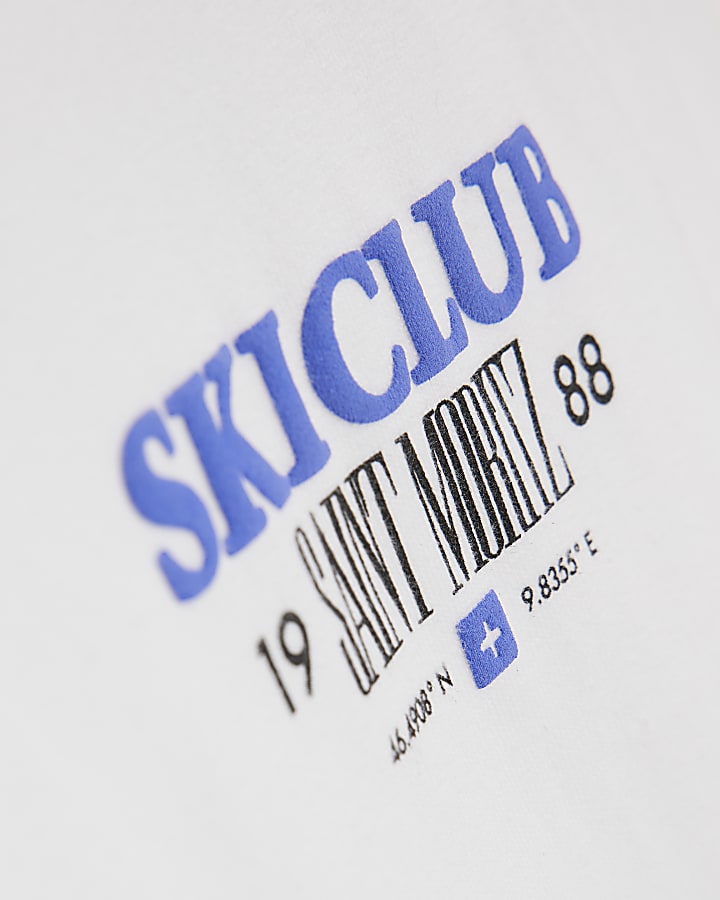 White Oversized Fit Ski Club T-Shirt
