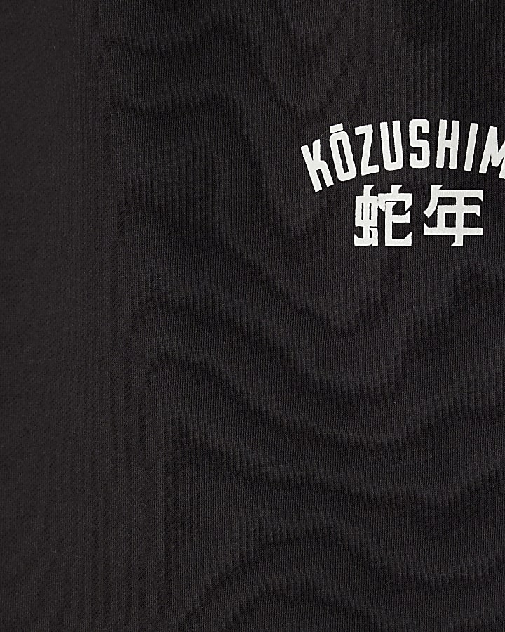 Black Regular Fit Japanese Kozushima Joggers