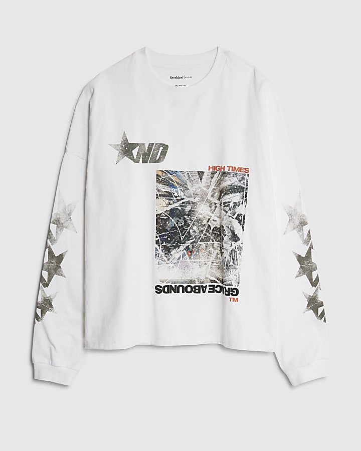 White Regular Fit Star T-Shirt