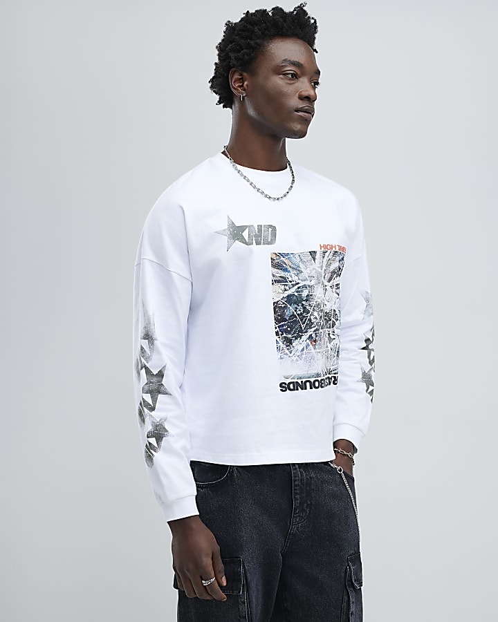 White Regular Fit Star T-Shirt